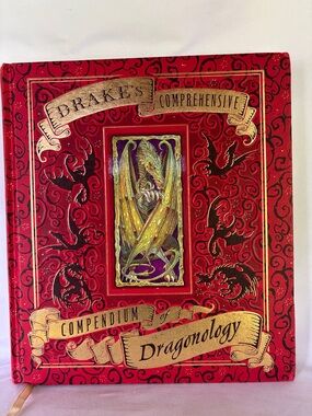 LIKE NEW! DRAKE’s COMPREHENSIVE COMPENDIUM OF DRAGONOLOGY RED & GOLD HARDCOVER